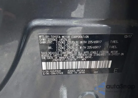 2018 Toyota Rav4 Le from USA, damaged, VIN JTMZFREV1JJ734124